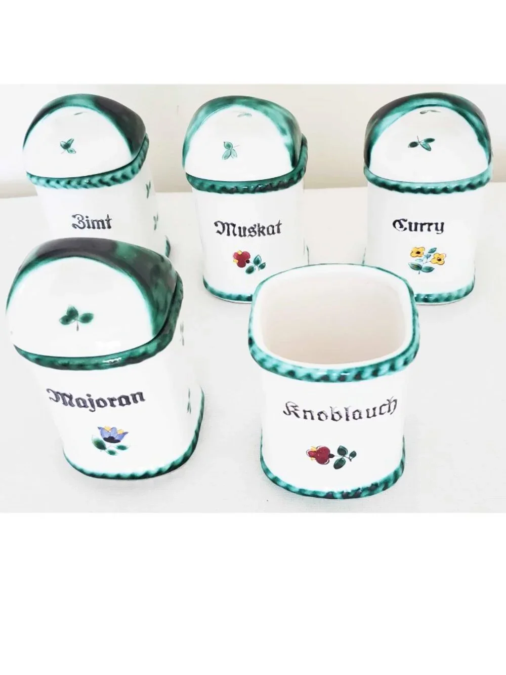 Gmundner Vintage Keramik Pottery Austria Set of Spice Jars Set of 5